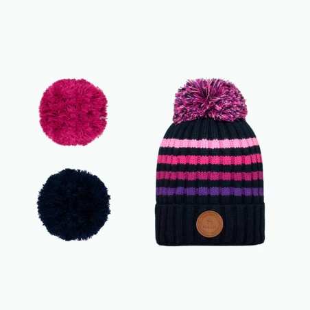 Bonnet Enfants Elephantini 3 Pompons - Purple -Cabaia