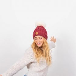 Bonnet 3 Pompons Kir Royal Polaire - Cabaia