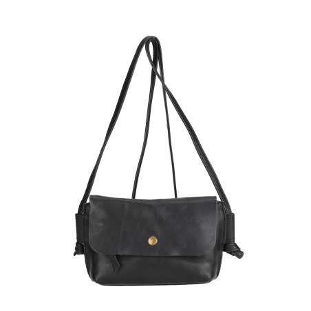 Sac bandoulière rabat S en cuir