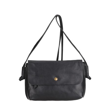 Sac bandoulière rabat M en cuir