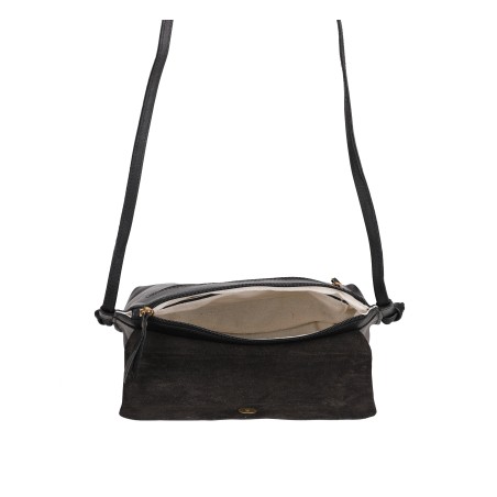 Sac bandoulière rabat M en cuir