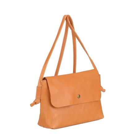 Sac bandoulière rabat M en cuir