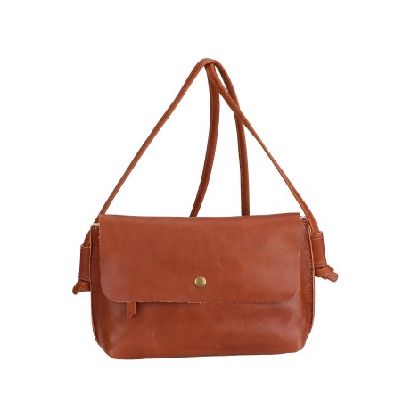 Sac bandoulière rabat M en cuir