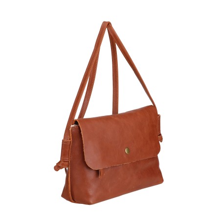 Sac bandoulière rabat M en cuir