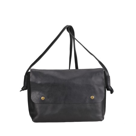 Sac bandoulière rabat L en cuir