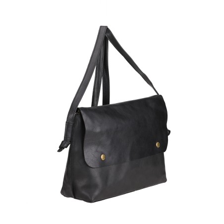 Sac bandoulière rabat L en cuir