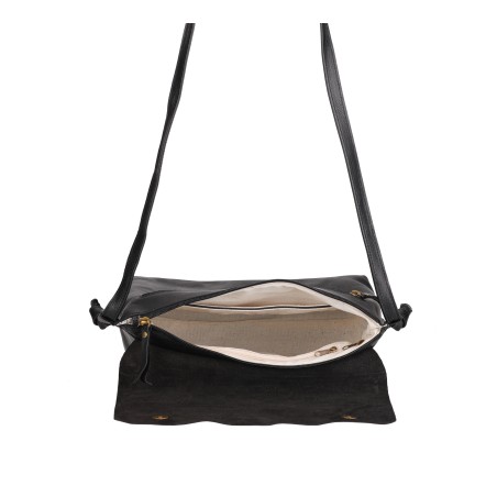 Sac bandoulière rabat L en cuir
