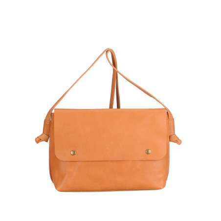Sac bandoulière rabat L en cuir