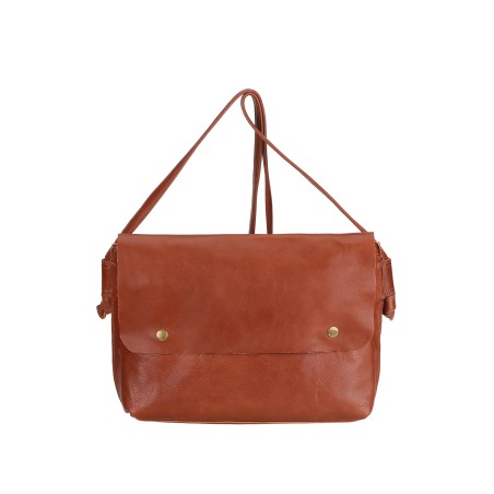 Sac bandoulière rabat L en cuir