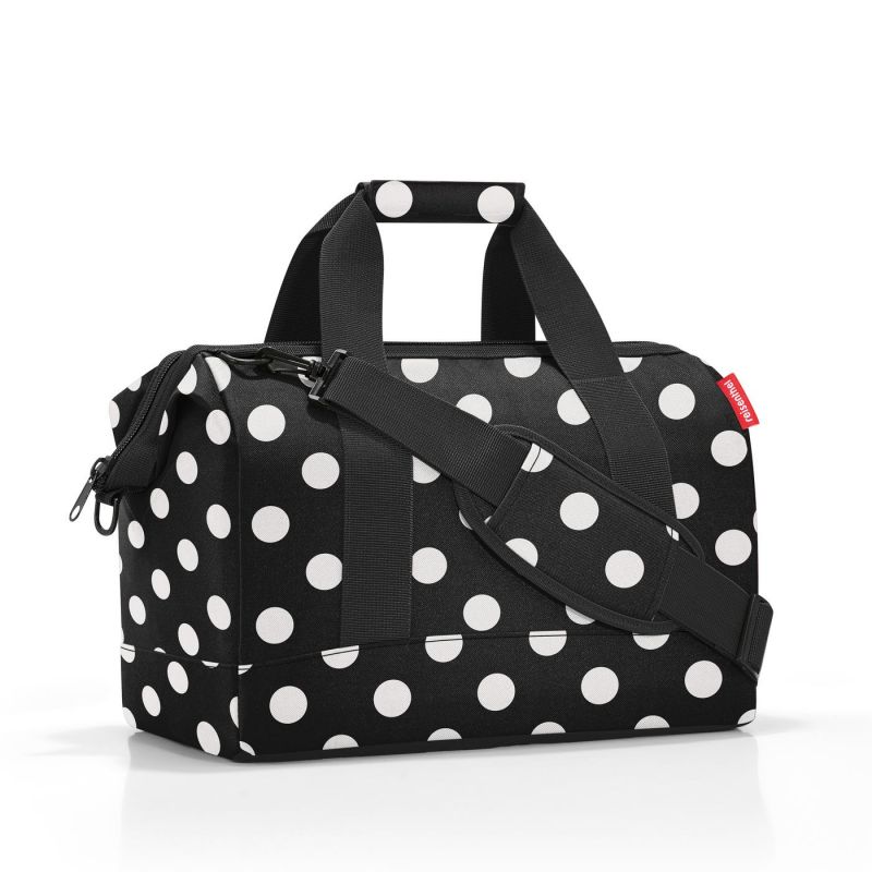 Sac de Voyage Allrounder M Dots White en Toile - Reisenthel