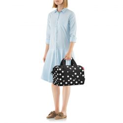 Sac de Voyage Allrounder M Dots White en Toile - Reisenthel