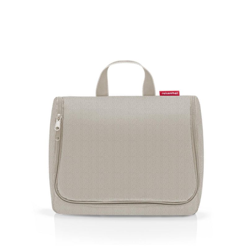 Trousse de Toilette Toiletbag XL Herringbone Sand en Toile Trousse de Toilette Toiletbag XL Herringbone Sand en Toile