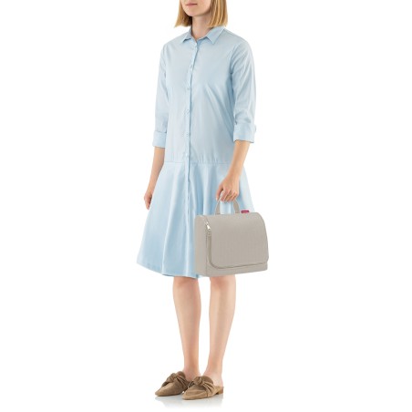 Trousse de Toilette Toiletbag XL Herringbone Sand en Toile