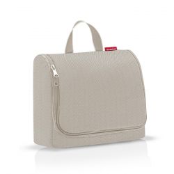 Trousse de Toilette Toiletbag XL Herringbone Sand en Toile 