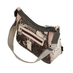 Sac Bandoulière Pink Peace and Love en Synthétique