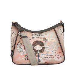 Sac Bandoulière Pink Peace and Love en Synthétique