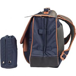 Cartable 38 cm avec Poche Gourde Axel Bleu