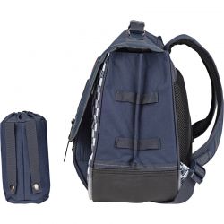 Cartable 38 cm avec Poche Gourde Mathéo Bleu