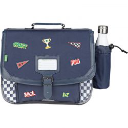 Cartable 38 cm avec Poche Gourde Mathéo Bleu