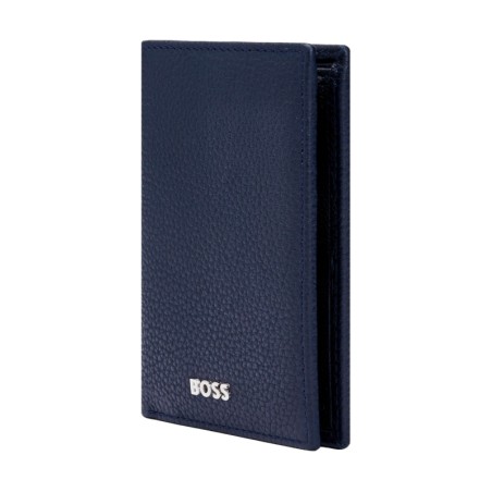 Porte-cartes double Classic grainé navy- Hugo Boss