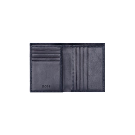 Porte-cartes double Classic grainé navy- Hugo Boss