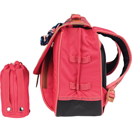 Cartable 38 cm avec Poche Gourde Louise Fuchia - Tann's