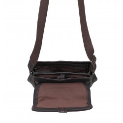 Sac travers à rabat Cuir Néro