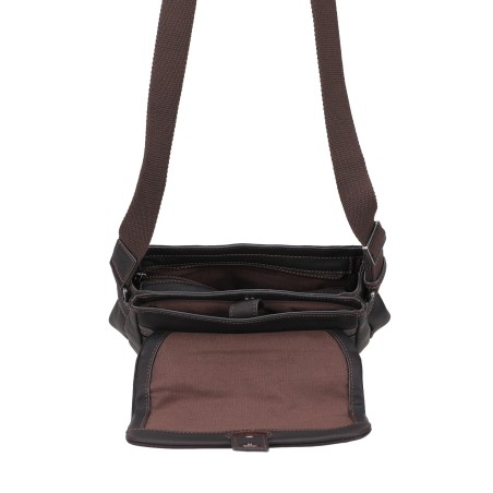 Sac travers à rabat Cuir Néro