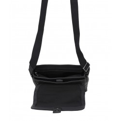 Sac travers à rabat Cuir Néro