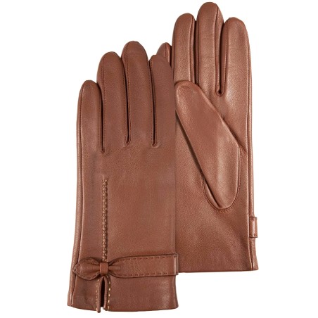 Gants Femme Cuir Agneau Cognac - Isotoner