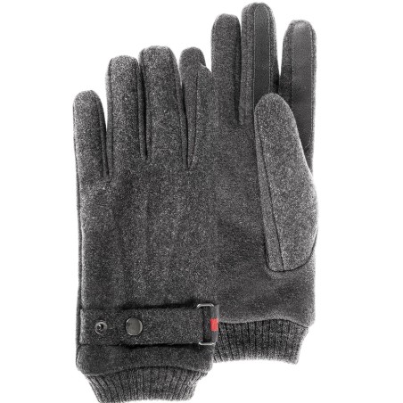 Gants Homme tissu lainé Gris chiné - Isotoner