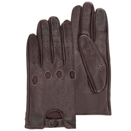 Gants de Conduite Homme Cuir d'Agneau Noir 