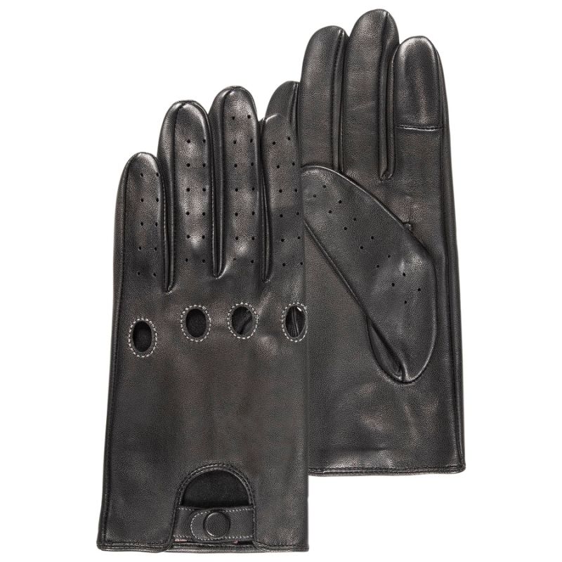 Gants de Conduite Homme Cuir d'Agneau Noir Gants de Conduite Homme Cuir d'Agneau Noir