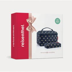 Coffret Vanity et Trousse Metallic Dots Blue en Toile