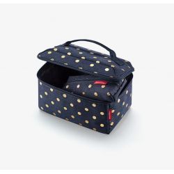 Coffret Vanity et Trousse Metallic Dots Blue en Toile