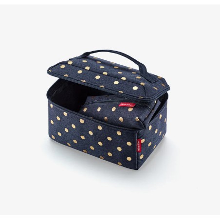 Coffret Vanity et Trousse Metallic Dots Blue en Toile