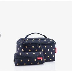 Coffret Vanity et Trousse Metallic Dots Blue en Toile