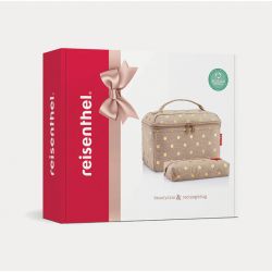 Coffret Vanity et Trousse Metallic Dots Coffee en Toile