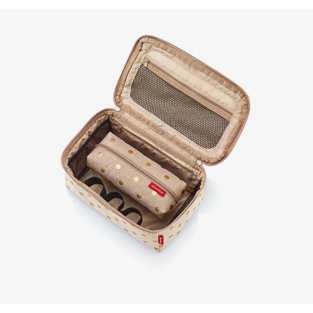 Coffret Vanity et Trousse Metallic Dots Coffee en Toile
