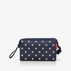 Trousse de Toilette TravelCosmetic Metallic Dots Blue en Toile 