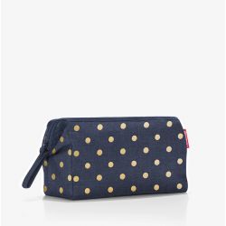 Trousse de Toilette TravelCosmetic Metallic Dots Blue en Toile 