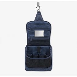 Trousse de Toilette Toiletbag Herringbone Dark Blue en Toile 
