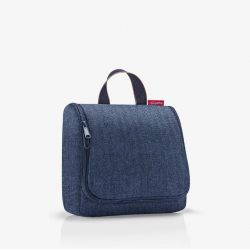 Trousse de Toilette Toiletbag Herringbone Dark Blue en Toile 