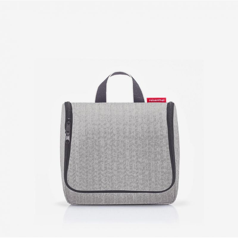 Trousse de Toilette Toiletbag Herringbone Grey en Toile Trousse de Toilette Toiletbag Herringbone Grey en Toile