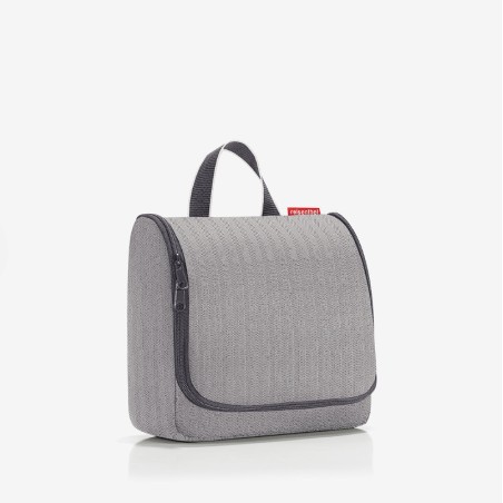 Trousse de Toilette Toiletbag Herringbone Grey en Toile 
