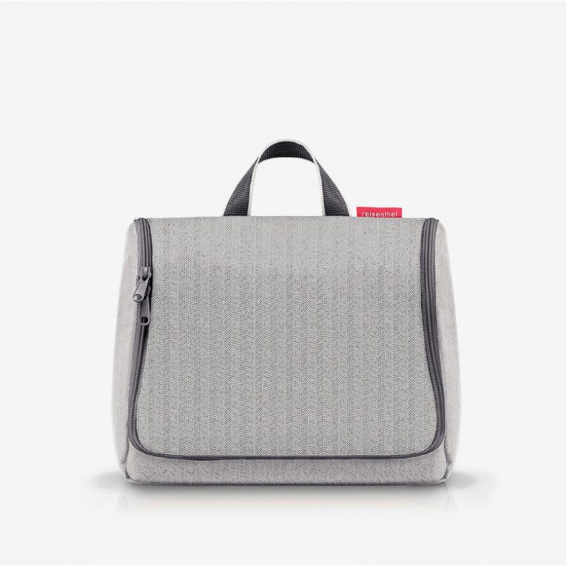 Trousse de Toilette Toiletbag XL Herringbone Grey en Toile Trousse de Toilette Toiletbag XL Herringbone Grey en Toile