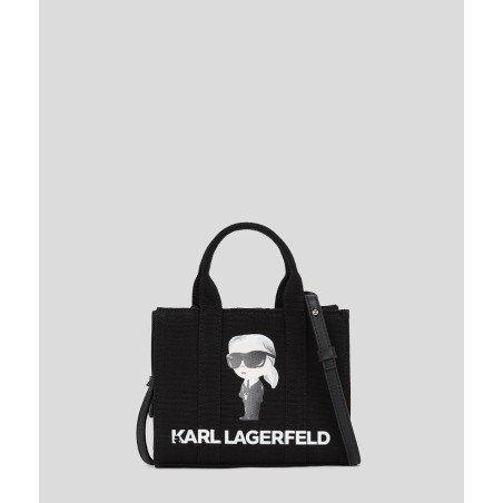 Mini sac cabas carré structuré Ikon Aquarelle – Noir