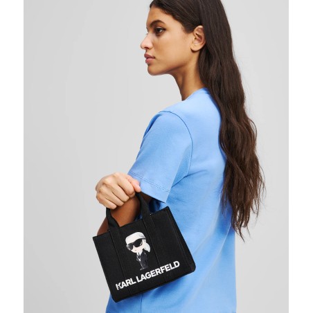 Mini sac cabas carré structuré Ikon Aquarelle – Noir