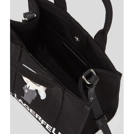 Mini sac cabas carré structuré Ikon Aquarelle – Noir
