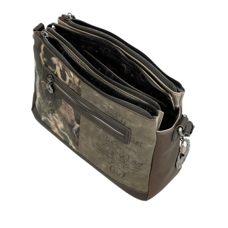 Sac Bandoulière 3 Compartiments Real en Synthétique 